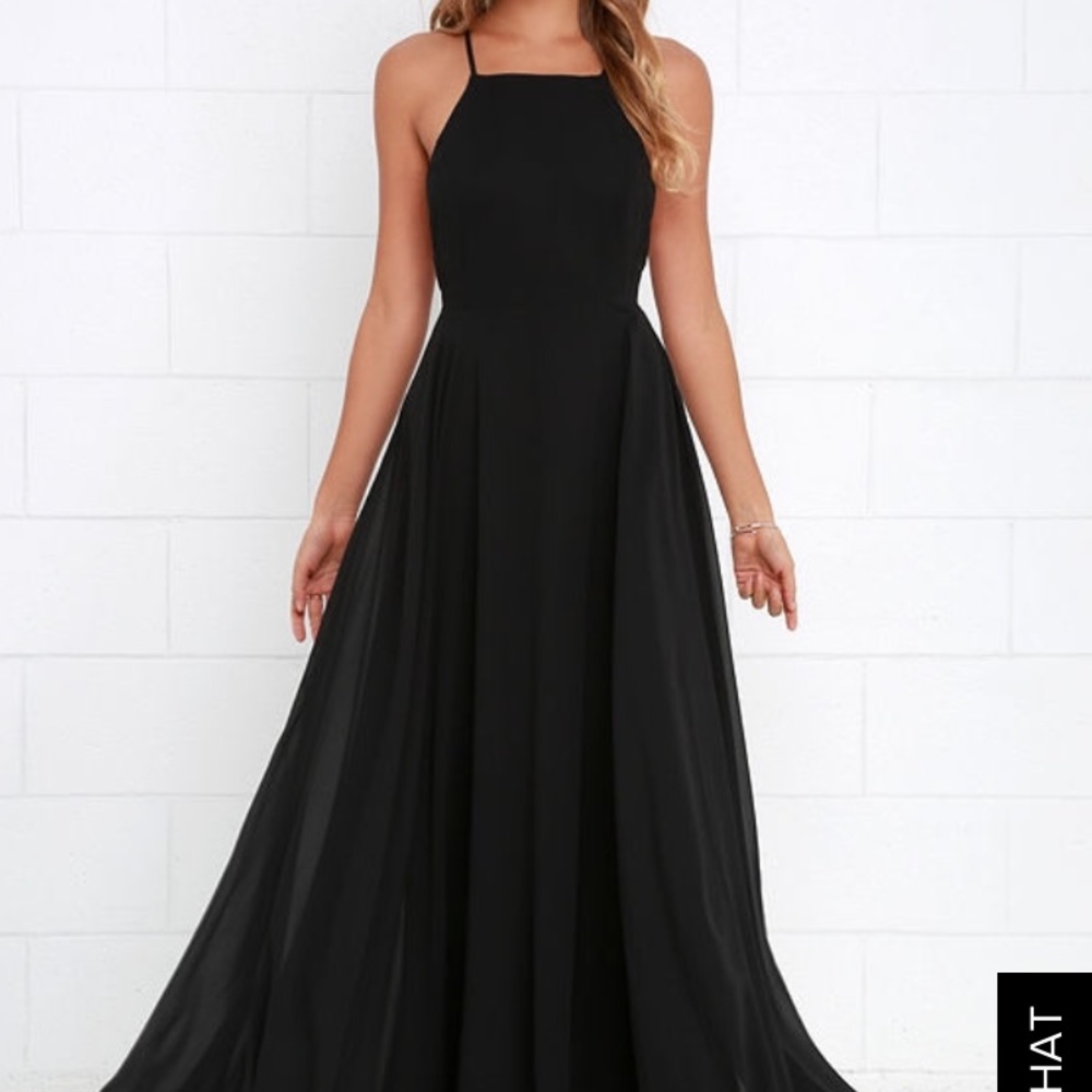 LULU’S Maxi Dress (Black, Medium)